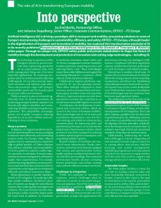 BTJ 6/24 - TECHNOLOGY: Into perspective. The role of AI in transforming European mobility