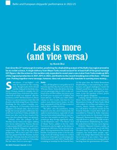 BTJ 6/24 - MARITIME: Less is more (and vice versa). Baltic and European shipyards' performance in 2022-23
