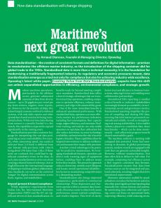 BTJ 6/24 - TECHNOLOGY: Maritime's next great revolution. How data standardisation will change shipping