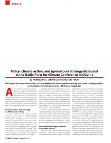 BTJ 6/25 - EVENTS: Policy, climate action, and (green) port strategy discussed at the Baltic Ports for Climate Conference in Gdynia