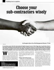 BTJ 6/18 - Choose your sub-contractors wisely. Building trust in suppliers