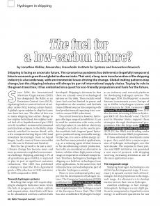 BTJ 3-4/21 - SUSTAINABILITY: The fuel for a low-carbon future? Hydrogen in shipping