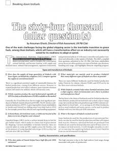 BTJ 3-4/21 - SUSTAINABILITY: The sixty-four thousand dollar question(s). Breaking down biofuels