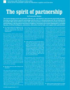 BTJ 5/21 - MARITIME: The spirit of partnership. Interview with Professor Carlos Jahn, Head of the Fraunhofer Center for Maritime Logistics and Services