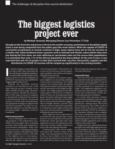 BTJ 3-4/21 - LEGAL: The biggest logistics project ever. The challenges of disruption-free vaccine distribution