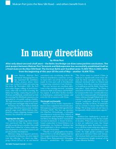 BTJ 3-4/21 - MARITIME: In many directions. Mukran Port joins the New Silk Road - and others benefit from it
