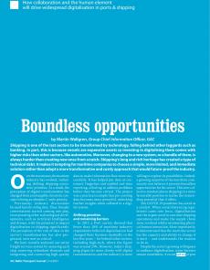 BTJ 3-4/21 - MARITIME: Boundless opportunities. How collaboration and the human element will drive widespread digitalisation in ports & shipping