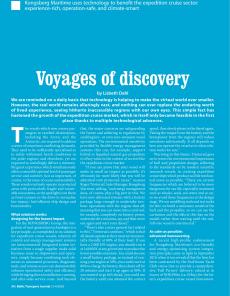 BTJ 3-4/20 - Maritime: Voyages of discovery. Kongsberg Maritime uses technology to benefit the expedition cruise sector: experience-rich, operation-safe, and climate-smart