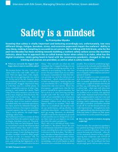 BTJ 3-4/20 - Maritime: Safety is a mindset. Interview with Erik Green, Managing Director and Partner, Green-Jakobsen