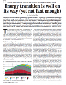 BTJ 1/20 - Sustainability: Energy transition is well on its way (yet not fast enough). DNV GL report analyses how the next 30 years will shape the energy sector