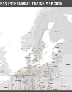 European Intermodal Trains Map 2025