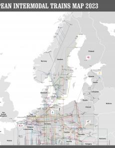 European Intermodal Trains Map 2023