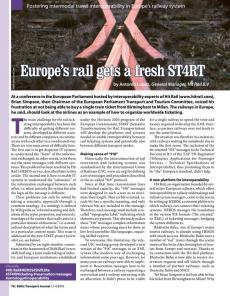 BTJ 3-4/18 - Focus: Europe’s rail gets a fresh ST4RT. Fostering intermodal travel interoperability in Europe’s railway system