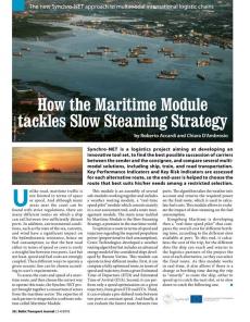 BTJ 3-4/18 - How the Maritime Module tackles Slow Steaming Strategy. The new Synchro-NET approach to multimodal international logistic chains