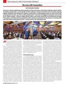 BTJ 6/18 - No one will remember. ECG Conference 2018, 25-26 October, DE/Mainz