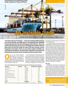 BTJ 3-4/18 - Report: An invisible trade. Transhipment and feedering 2018: trades, operators, ships, and hubs