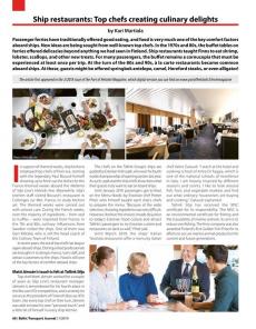 BTJ 1/19 - Ship restaurants: Top chefs creating culinary delights
