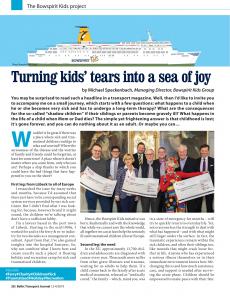 The Friday Long Read: Turning kids' tears into a sea of joy. The Bowspirit Kids project