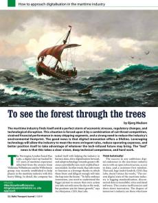 BTJ 1/19 - To see the forest through the trees. How to approach digitalisation in the maritime industry