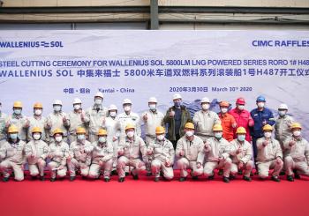 WALLENIUS SOL cuts steel for its first newbuild