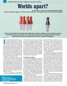 BTJ 6/18 - Worlds apart? Collaboration between shippers and ocean carriers