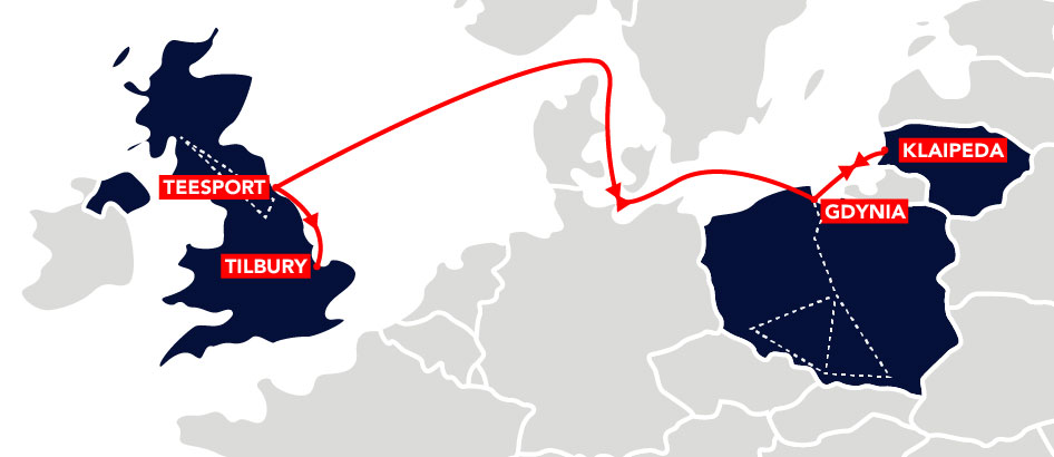 Containerships' new Poland-Lithuania-England service