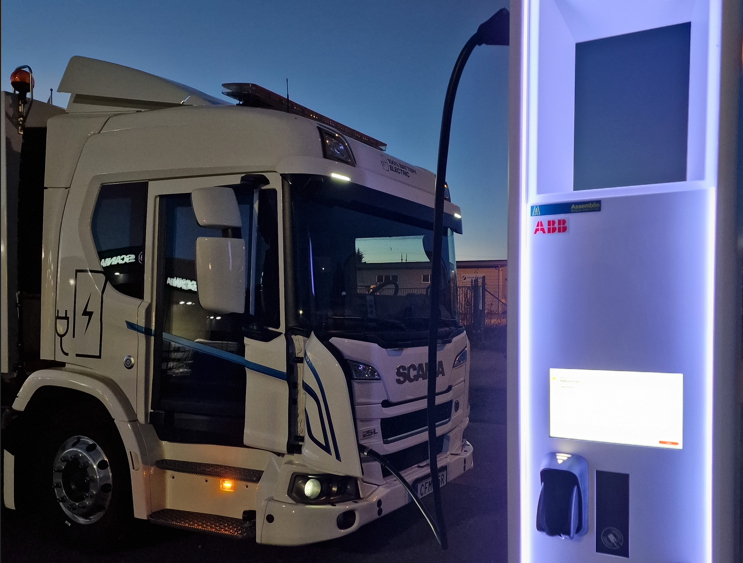 E-truck charging station in Gävle